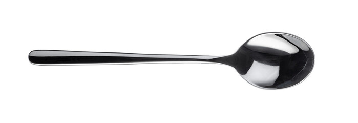 Plastic black spoon isolated on a white background