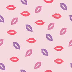 Glamour Lips Seamless Pattern vector Background