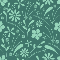 Leaves and flower Seamless Pattern vector background