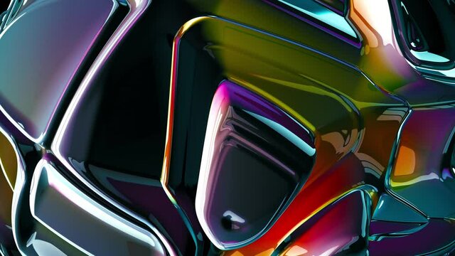 Abstract Multi Colored 3D Shiny Rotating Orb Background Loop