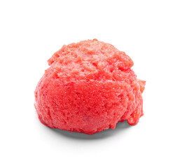 Tasty watermelon ice cream on white background