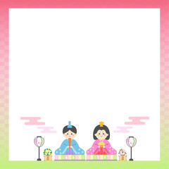 ひな祭り お内裏様 お雛様 正方形フレーム 文字なし 6