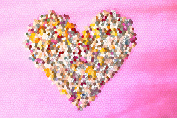 heart made of colorful beads