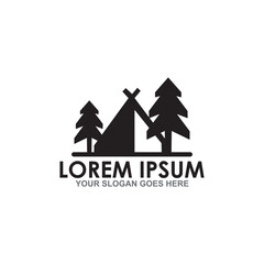 camp vector , pine tree logo