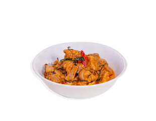 Curry fried pork ribs, Thai food, delicious thick, slightly spicy taste.