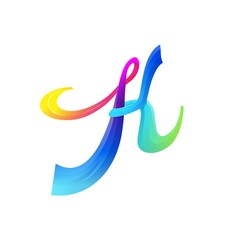 letter h logo design gradient