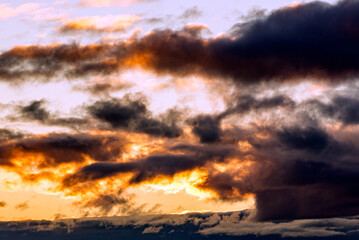 Dramatic clouds at sunset. clouds sunset at evening winter.