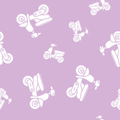Wrapping paper - Seamless pattern of moto scooter symbols for vector graphic design