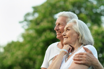 portrait of beautiful senior couple posing