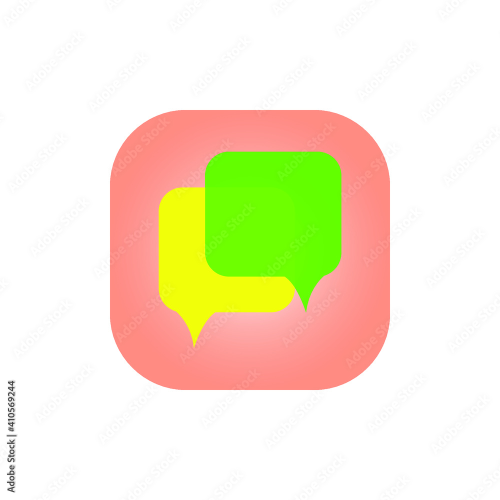 Poster chat icon in flat style, chat icon background for your website design logo, application, ui. vector 