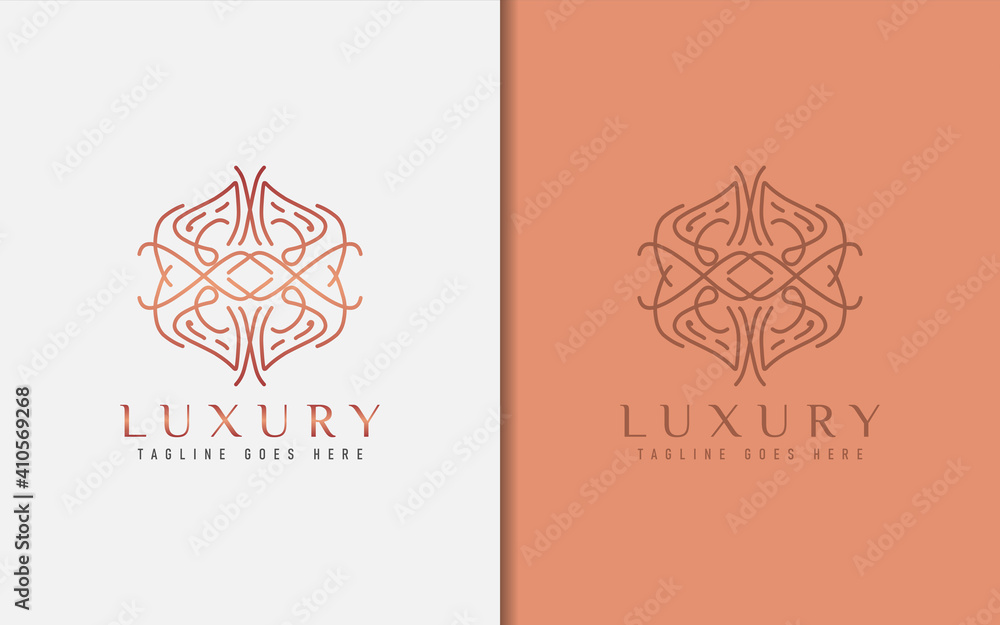 Aufkleber luxury logo design. elegant symbol with geometric modern lines combination. usable for business, com