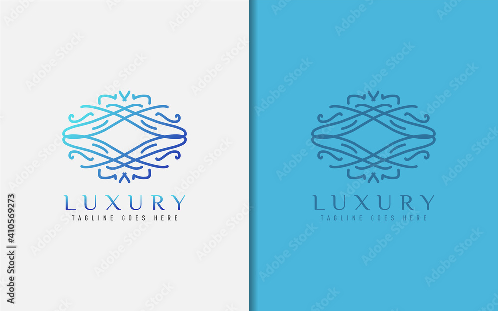 Poster luxury logo design. elegant symbol with geometric modern lines combination. usable for business, com