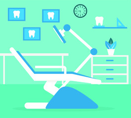 Dental Clinic  room interior flat design
