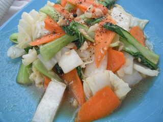 Asian Stir-Fried Mixed Vegetable, Carrot and Cabbage - 野菜炒め
