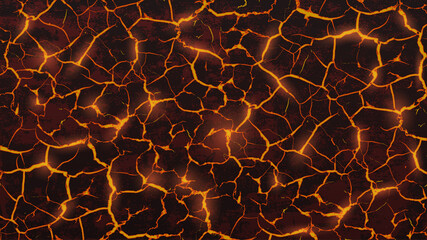 Red texture of molten lava. - obrazy, fototapety, plakaty
