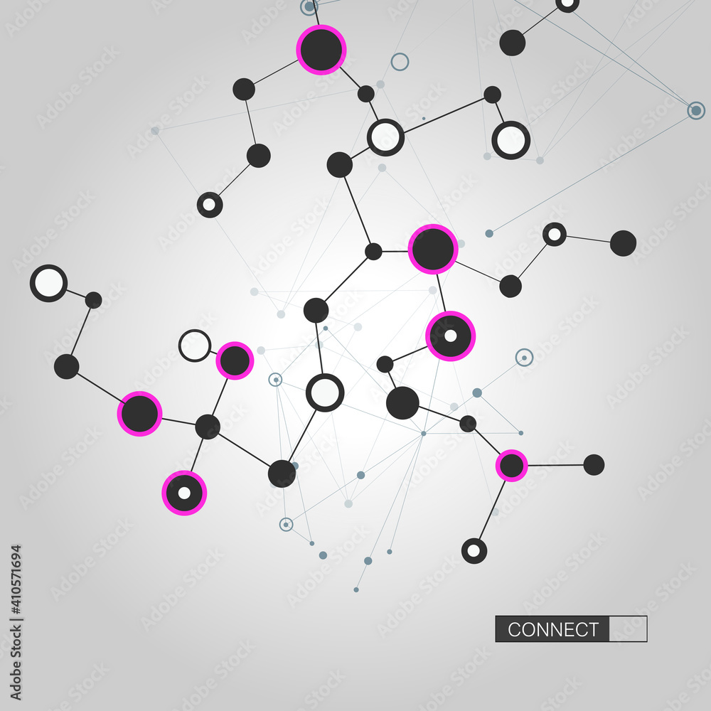 Aufkleber Abstract circle network connect for web marketing design. Abstract background. Vector design. Digital communication. Vector data. World medical concept