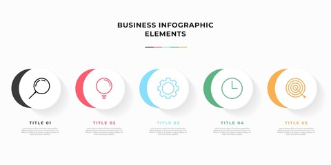 Presentation business infographic template with 3 options or steps. Modern infographic design template. Creative concept of five stages of business project