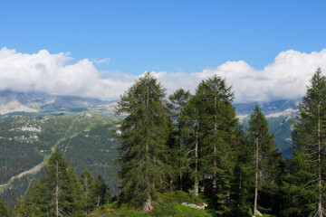 Bellissima vista sulle montagne dal rifugio 5 laghi in Trentino, viaggi e paesaggi in Italia