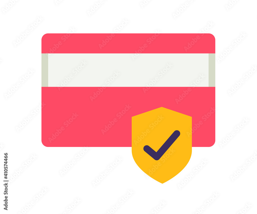Poster secure credit card transaction single isolated icon with flat style