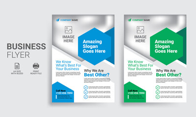 Fototapeta premium Business Flyer Template, Brochure Cover, Poster design with Case Study Booklet