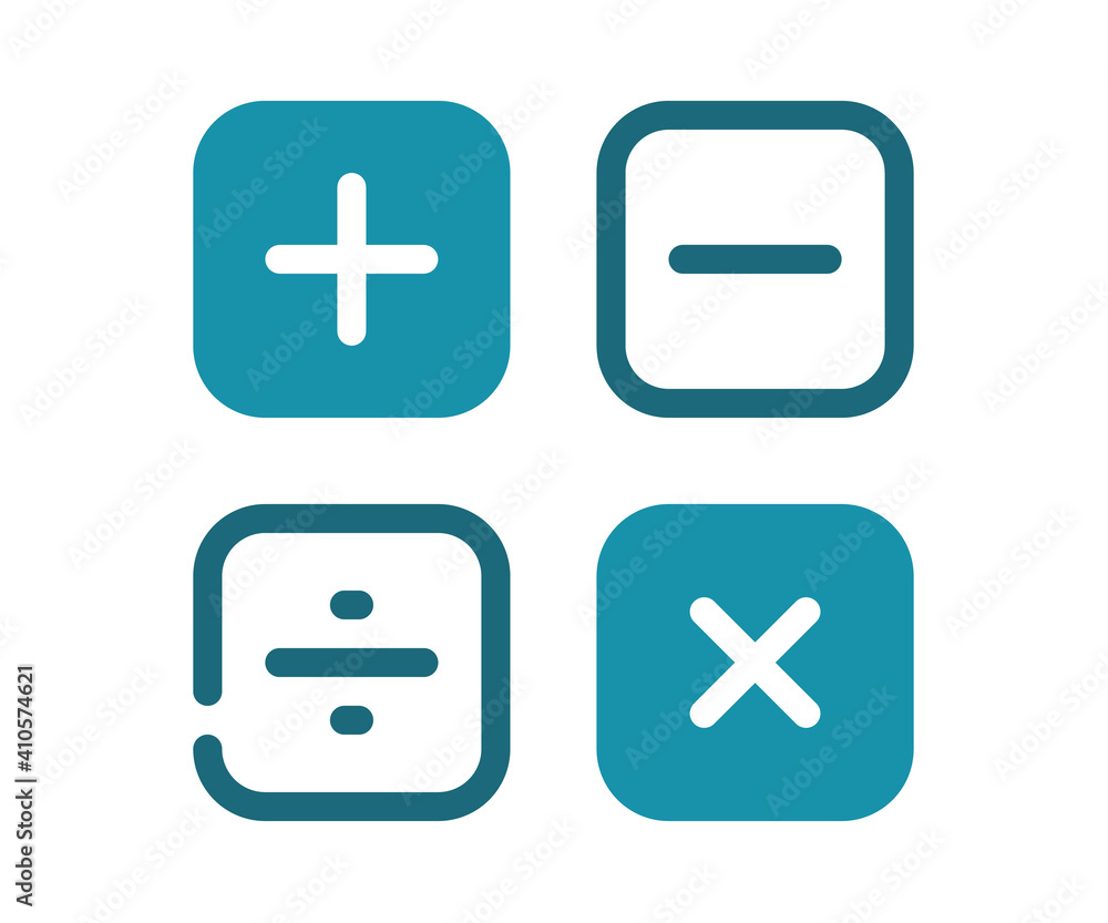 Aufkleber math calculate accounting single isolated icon with solid line style