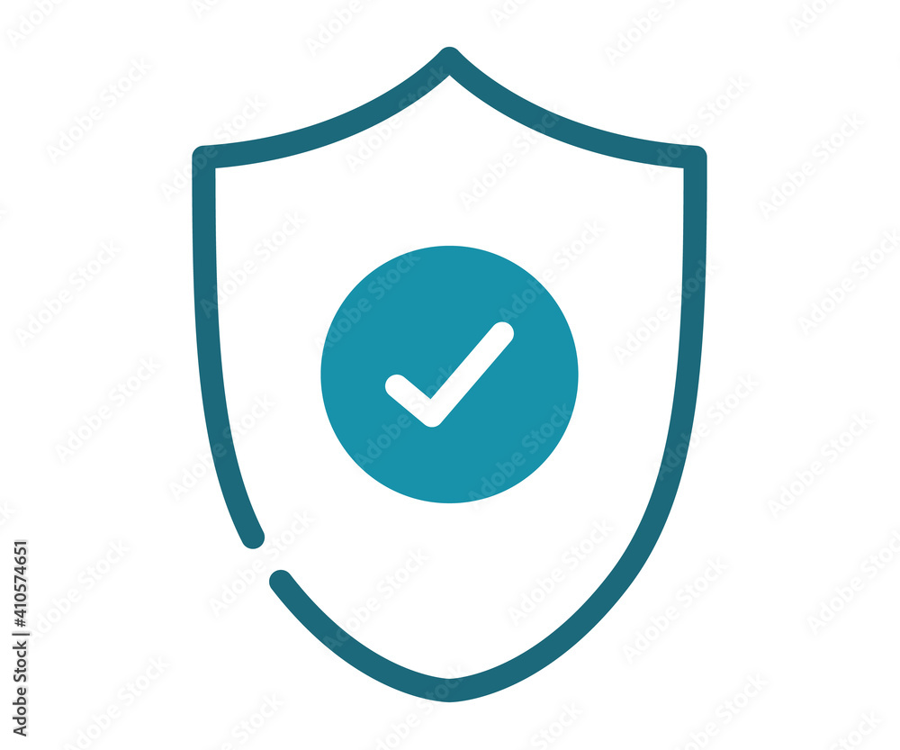 Aufkleber security shield safe single isolated icon with solid line style