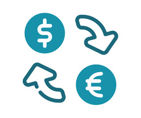 rate conversion exchange single isolated icon with solid line style