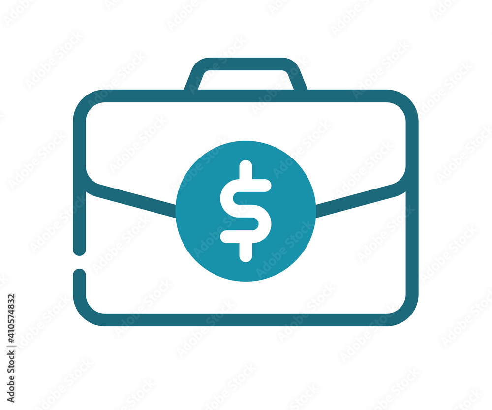 Poster briefcase finance bag single isolated icon with solid line style