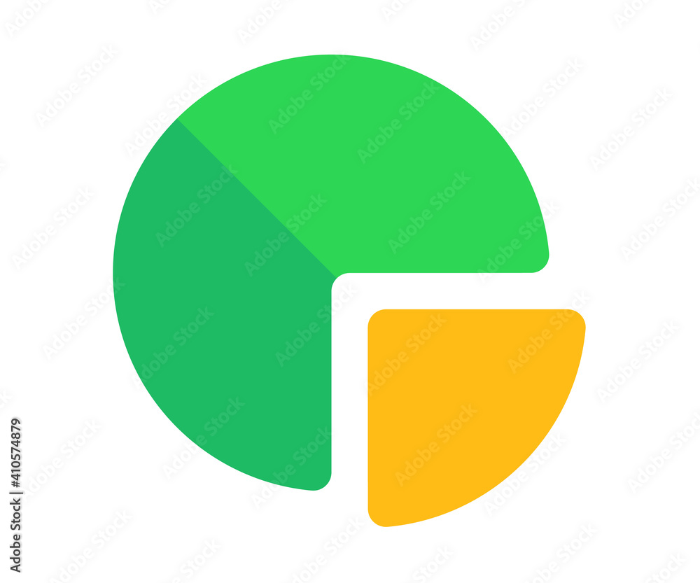 Poster pie chart budget report single isolated icon with flat style statistic