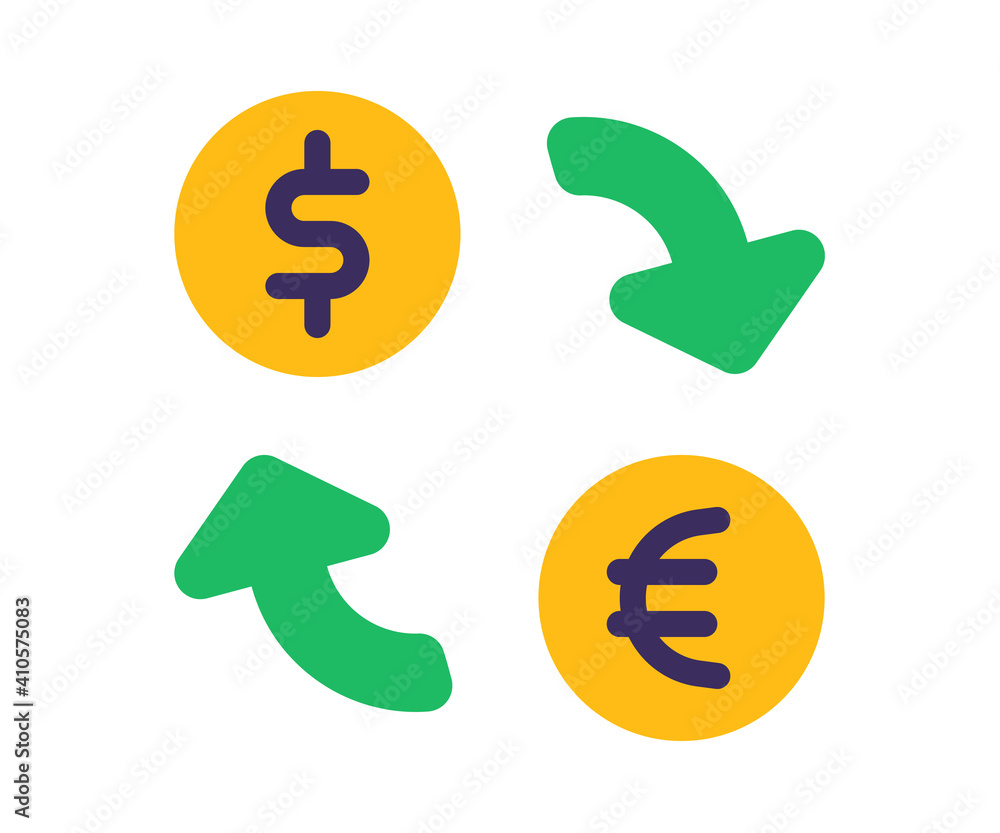 Poster rate conversion exchange single isolated icon with flat style