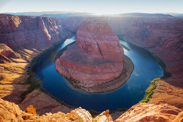 Grand canyon, Glen Canyon, Arizona. Sunset moment at Horseshoe bend Grand Canyon National Park.