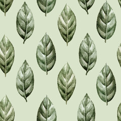 Fototapeta premium watercolor illustration floristry pattern with leaves 2