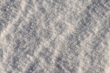 Frozen textured snow surface, up close