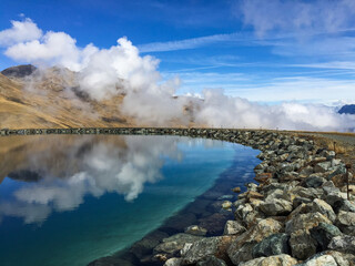Speichersee bei Scoul im Engadin