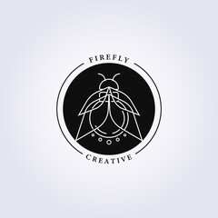 Creative insect logo, firefly logo vector illustration design