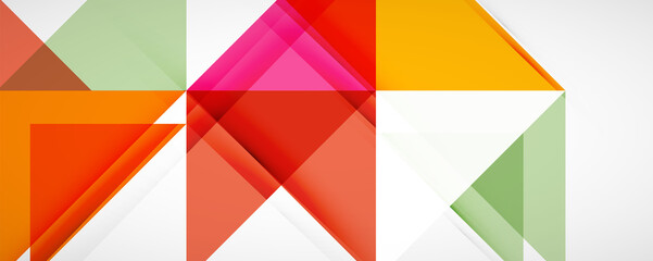 Fototapeta premium Set of vector triangle geometric backgrounds. Vector illustration for covers, banners, flyers and posters and other designs