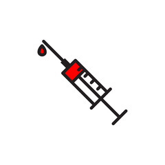 Vector injection icon. Flat illustration of injection  isolated on white background. Icon vector illustration sign symbol.