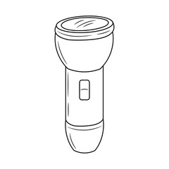 Flashlights torch linear style pictogram vector illustration, isolated on white