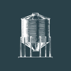 Farm hopper, drawn illustration. Sketch in vector. © vladayoung