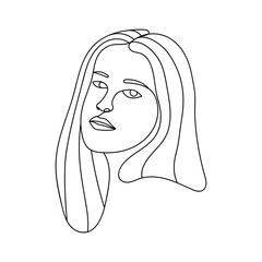 Vector illustration of abstract face with hand drawn lines.