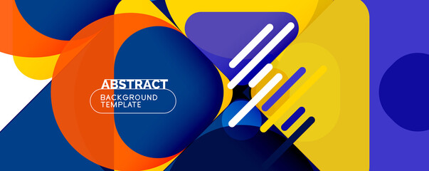 Modern geometric round shapes and dynamic lines, abstract background. Vector illustration for placards, brochures, posters and banners