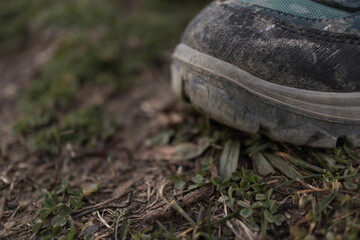 Dirty trekking boot outsole