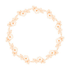 Wreath of peony flowers. Vector illustration.