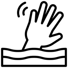 Drowning Hand icon, Bankruptcy related vector
