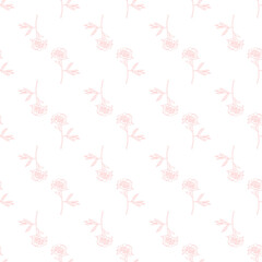 Seamless floral pattern with peonies. Vector illustration.