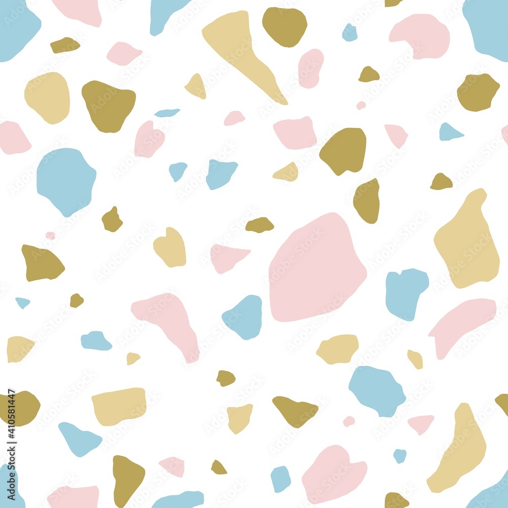 Poster italian terrazzo seamless pattern. endless abstract texture with repeatable stone fragments of organ