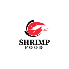 Shrimp food logo sea food design illustration