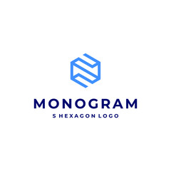 S hexagon logo vector modern simple design concepts