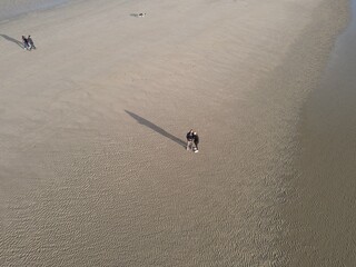 Drone on the beach, north of France