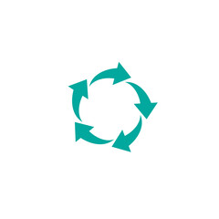 Circle made of arrows burron. refresh or repeat icon